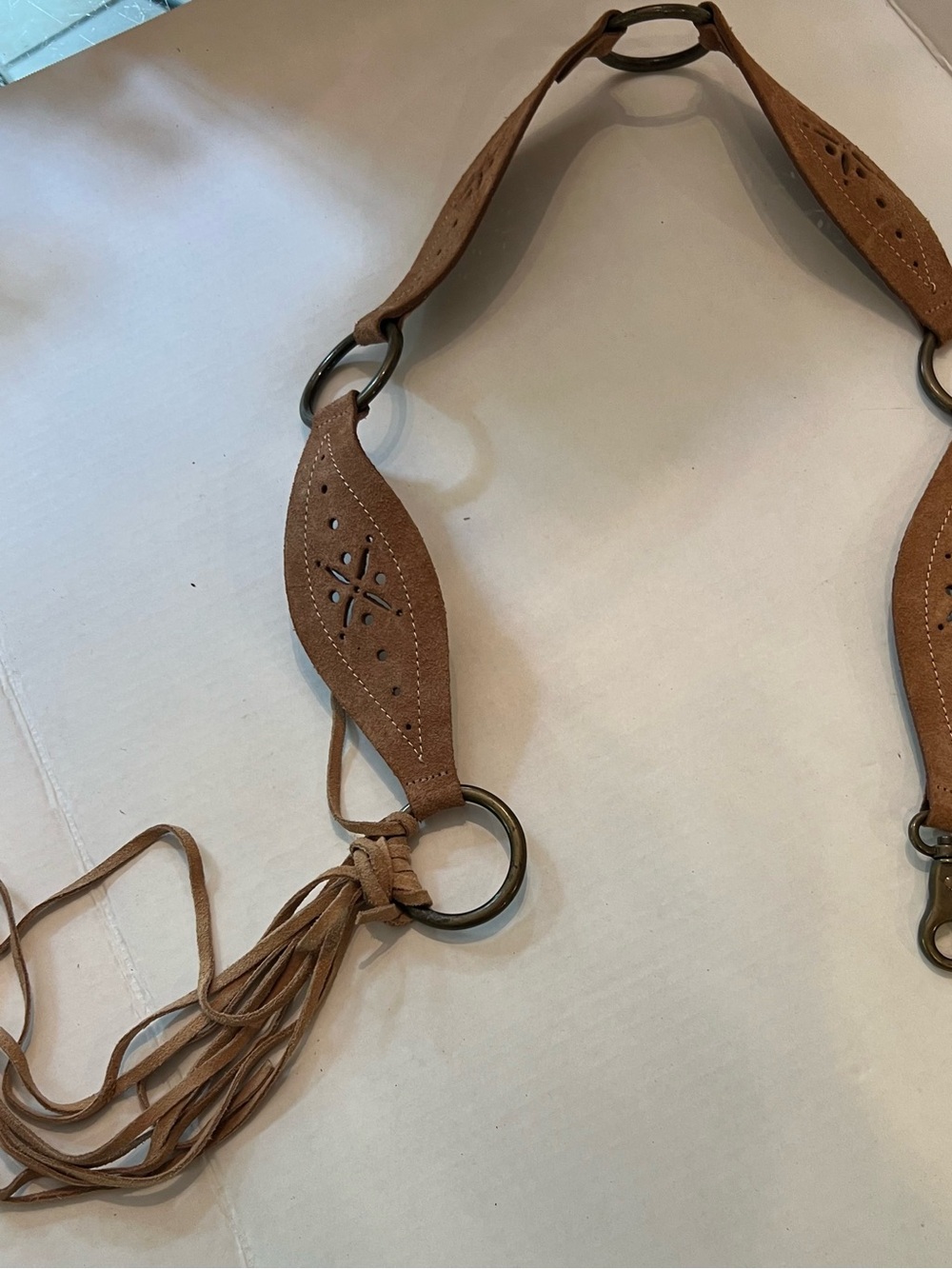 Vintage Genuine Suede Leather Women’s Belt; Woodstock Period